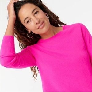 J Crew Cashmere Sweater in hot pink
